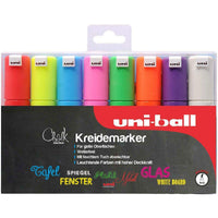 uni-ball Chalk Marker Keilspitze, 8er Set - Produktansicht bei Farbe und mehr