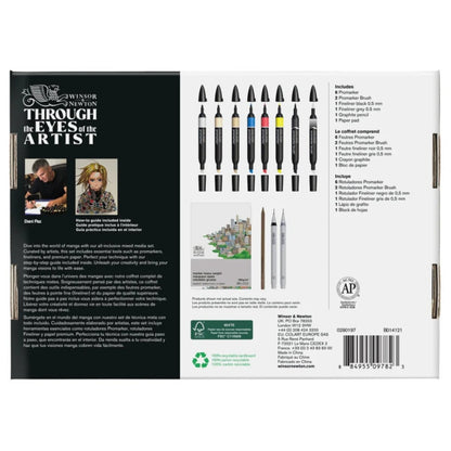 Winsor & Newton Graphic Art Manga Set 12-teilig für Künstler und Illustratoren