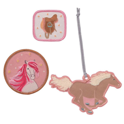 Lässig Anhänger & Patches - Schul Set Unique, Horse pink